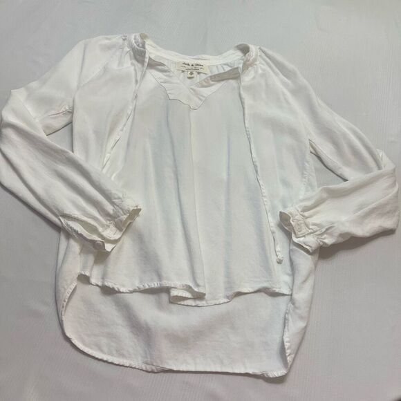 cloth & stone Tops - Cloth & Stone x Anthropologie White Tunic Top Size Small